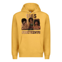 Mustard 1865 juneteenth melanin with afro Premium Hoodie - texasbilliewilder