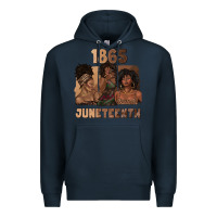 Navy 1865 juneteenth melanin with afro Premium Hoodie - texasbilliewilder