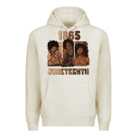Oatmeal Heather 1865 juneteenth melanin with afro Premium Hoodie - texasbilliewilder