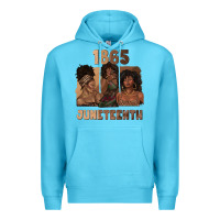 Ocean Blue 1865 juneteenth melanin with afro Premium Hoodie - texasbilliewilder
