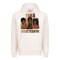 Pale Pink 1865 juneteenth melanin with afro Premium Hoodie - texasbilliewilder