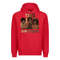 Red 1865 juneteenth melanin with afro Premium Hoodie - texasbilliewilder
