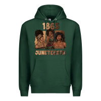 Sports Green 1865 juneteenth melanin with afro Premium Hoodie - texasbilliewilder
