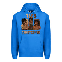 True Royal 1865 juneteenth melanin with afro Premium Hoodie - texasbilliewilder