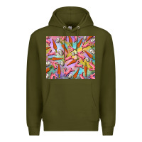 Army Green Easter bunny carrot and quail egg Premium Hoodie - RanaPortraitStore