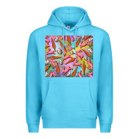 Ocean Blue Easter bunny carrot and quail egg Premium Hoodie - RanaPortraitStore