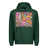 Sports Green Easter bunny carrot and quail egg Premium Hoodie - RanaPortraitStore