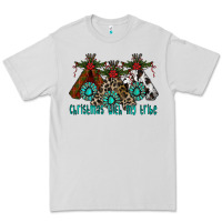 Dove Grey Christmas With Tribe Premium Tee - CowhideDigitalArt