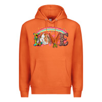 Carrot Easter Bunny Love With Rainbow Premium Hoodie - RanaPortraitStore