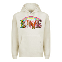 Oatmeal Heather Easter Bunny Love With Rainbow Premium Hoodie - RanaPortraitStore
