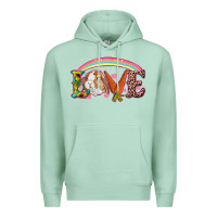 Seafoam Easter Bunny Love With Rainbow Premium Hoodie - RanaPortraitStore