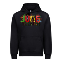 Black JUNE TEENTH Urban Hoodie - Zillion Design Studio