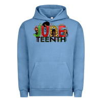 Pigment Pebble Blue JUNE TEENTH Urban Hoodie - Zillion Design Studio