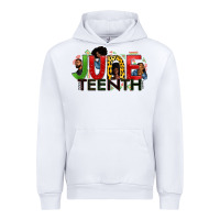 White JUNE TEENTH Urban Hoodie - Zillion Design Studio