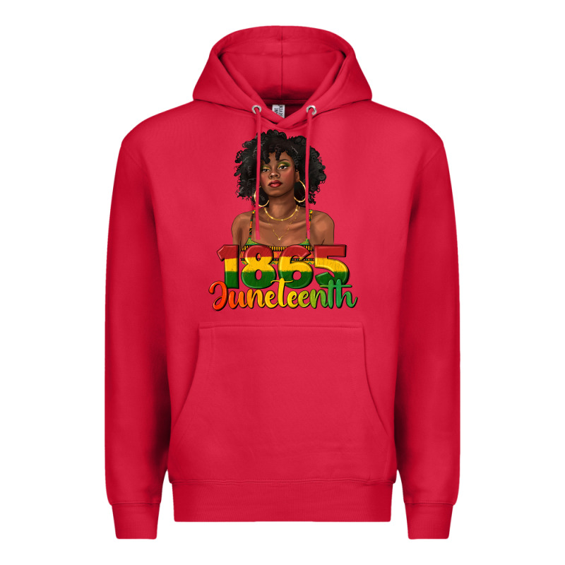 1865 Juneteenth With Afro Black Woman Premium Hoodie by texasbilliewilder | Teevron