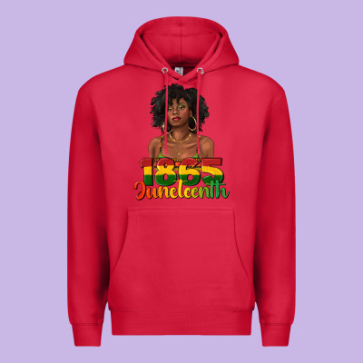 1865 Juneteenth With Afro Black Woman Premium Hoodie Designed By Texasbilliewilder