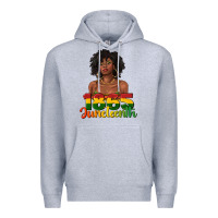 Heather Grey 1865 juneteenth with afro black woman Premium Hoodie - texasbilliewilder