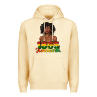 Pina Colada 1865 juneteenth with afro black woman Premium Hoodie - texasbilliewilder