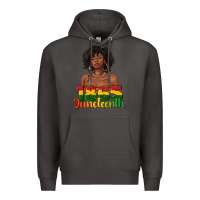 Smoke 1865 juneteenth with afro black woman Premium Hoodie - texasbilliewilder
