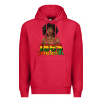 Cardinal 1865 juneteenth with afro black woman Premium Hoodie - texasbilliewilder