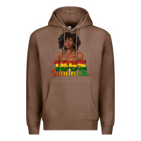 Chestnut 1865 juneteenth with afro black woman Premium Hoodie - texasbilliewilder