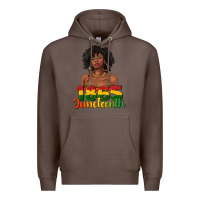 Coffee 1865 juneteenth with afro black woman Premium Hoodie - texasbilliewilder
