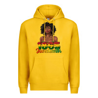 Lemon 1865 juneteenth with afro black woman Premium Hoodie - texasbilliewilder