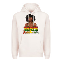 Pale Pink 1865 juneteenth with afro black woman Premium Hoodie - texasbilliewilder