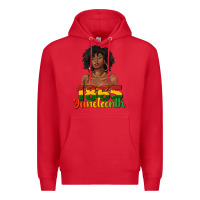 Red 1865 juneteenth with afro black woman Premium Hoodie - texasbilliewilder