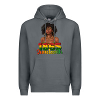 Rock 1865 juneteenth with afro black woman Premium Hoodie - texasbilliewilder