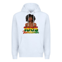 White 1865 juneteenth with afro black woman Premium Hoodie - texasbilliewilder