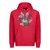 Cardinal Easter Bunny With Floral Wreath Premium Hoodie - RanaPortraitStore