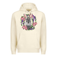 Sandshell Easter Bunny With Floral Wreath Premium Hoodie - RanaPortraitStore