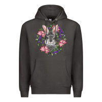 Smoke Easter Bunny With Floral Wreath Premium Hoodie - RanaPortraitStore