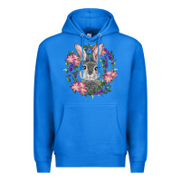 True Royal Easter Bunny With Floral Wreath Premium Hoodie - RanaPortraitStore