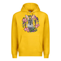 Lemon Easter Bunny With Floral Wreath Premium Hoodie - RanaPortraitStore