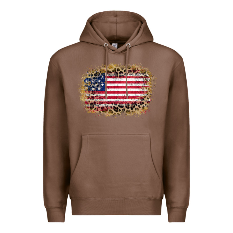 America Leopard Glitter Flag Premium Hoodie by Zillion Design Studio | Teevron