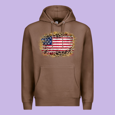 America Leopard Glitter Flag Premium Hoodie Designed By Zillion Design Studio