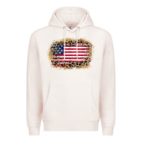 Pale Pink america leopard glitter flag Premium Hoodie - Zillion Design Studio
