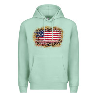 Seafoam america leopard glitter flag Premium Hoodie - Zillion Design Studio