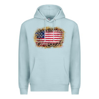 Blue Mist america leopard glitter flag Premium Hoodie - Zillion Design Studio