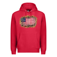 Cardinal america leopard glitter flag Premium Hoodie - Zillion Design Studio