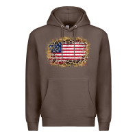 Coffee america leopard glitter flag Premium Hoodie - Zillion Design Studio