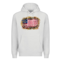 Dove Grey america leopard glitter flag Premium Hoodie - Zillion Design Studio