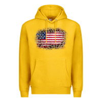 Lemon america leopard glitter flag Premium Hoodie - Zillion Design Studio