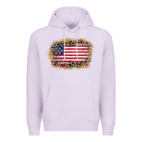 Lilac america leopard glitter flag Premium Hoodie - Zillion Design Studio