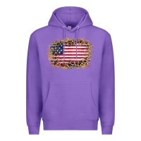 Purple america leopard glitter flag Premium Hoodie - Zillion Design Studio
