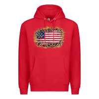 Red america leopard glitter flag Premium Hoodie - Zillion Design Studio