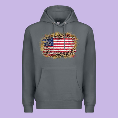 America Leopard Glitter Flag Premium Hoodie Designed By Zillion Design Studio