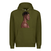 Army Green afro black man Premium Hoodie - texasbilliewilder